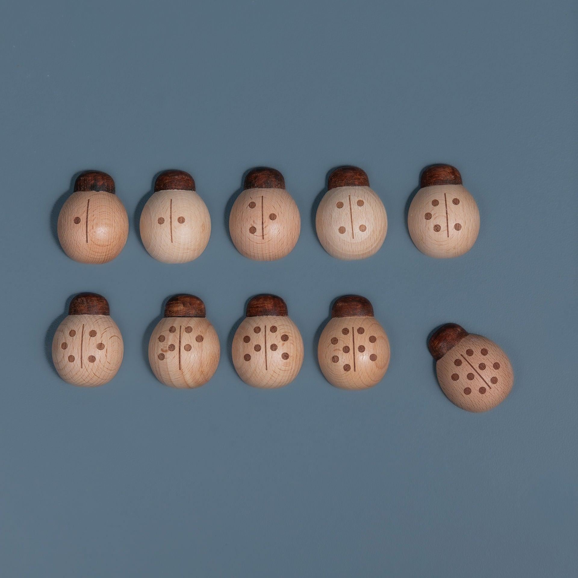 Wooden Lady Bug Set - tiny tree toys - tiny tree toys