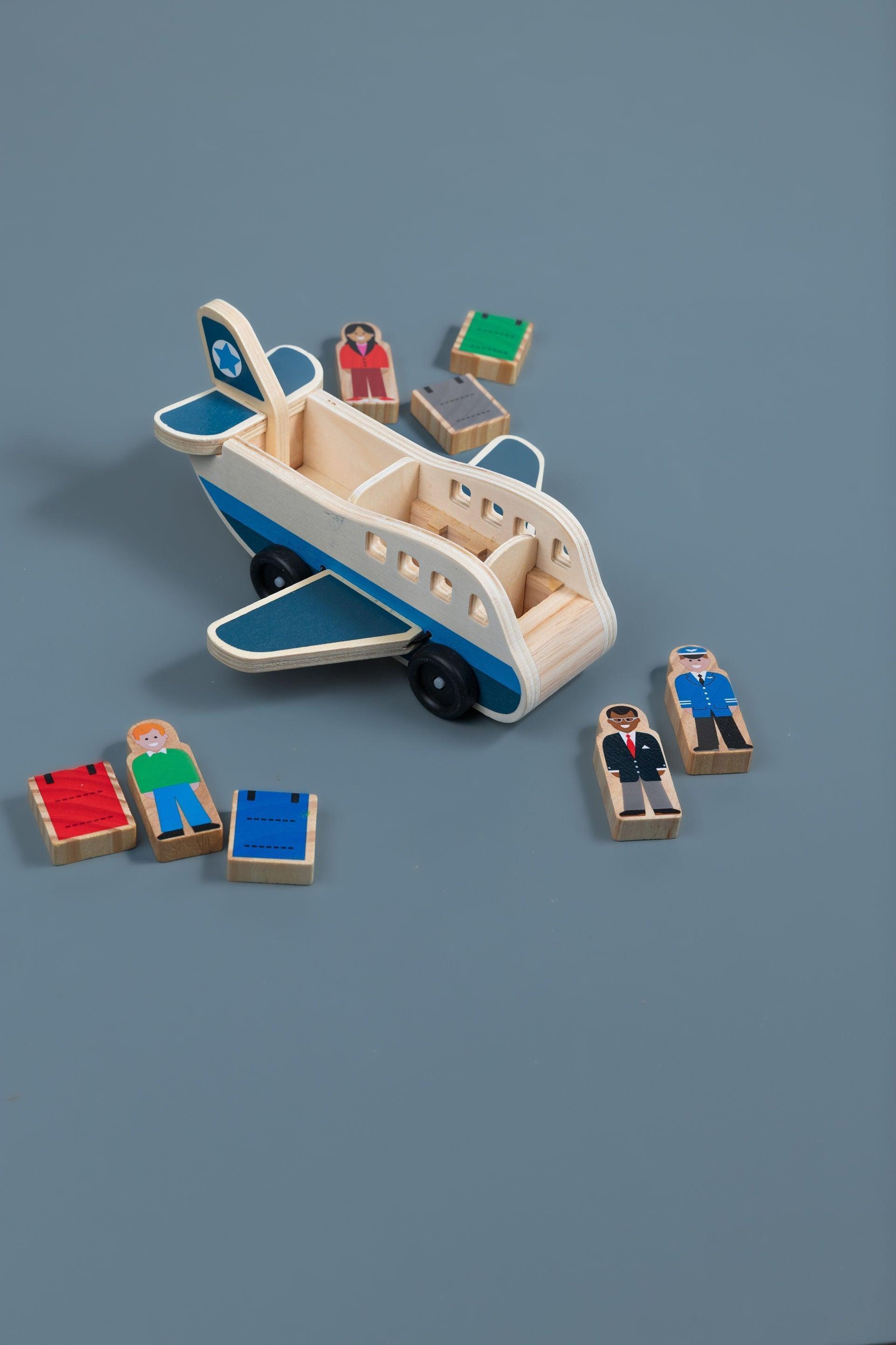 Wooden Plane With Passengers - tiny tree toys - tiny tree toys