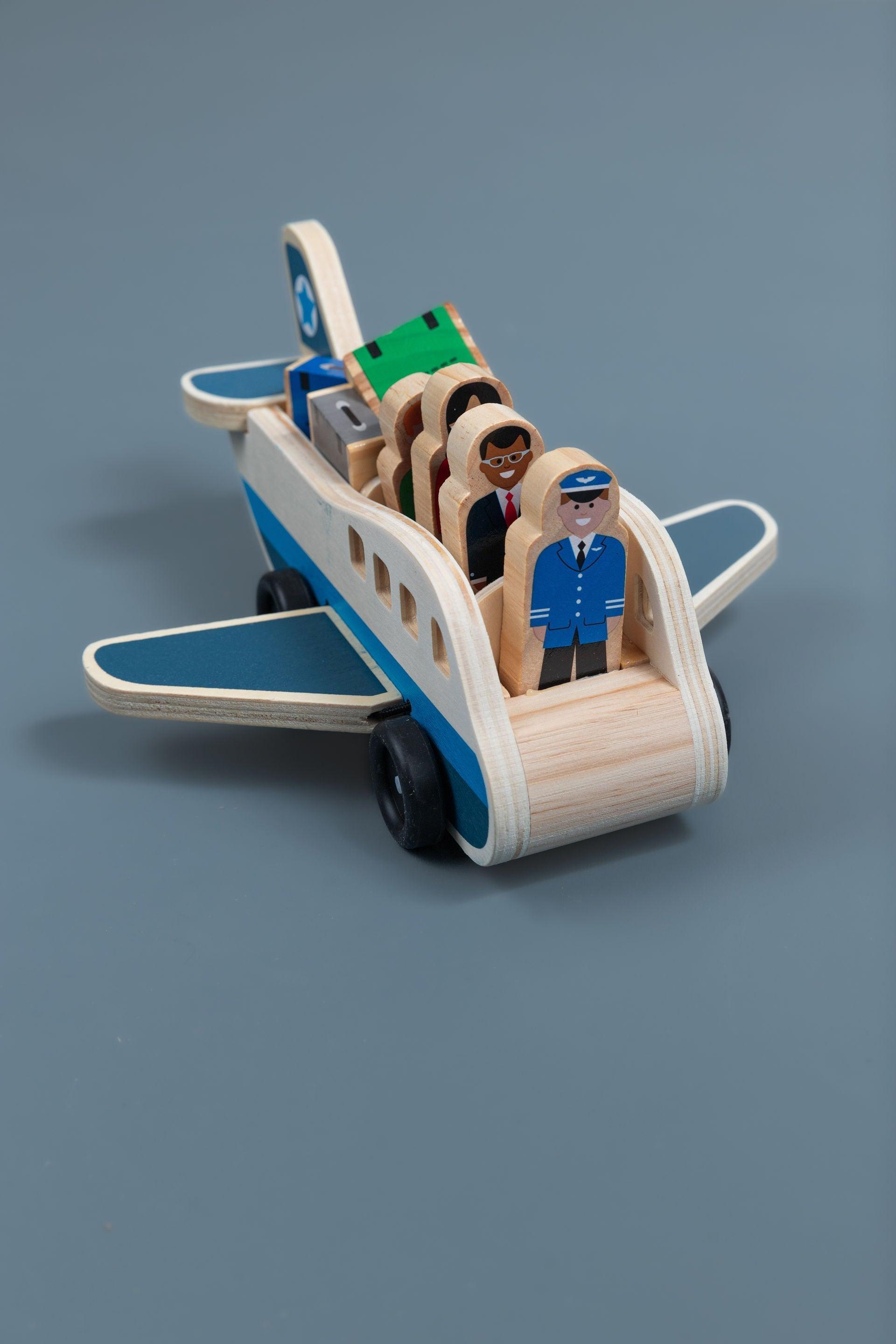 Wooden Plane With Passengers - tiny tree toys - tiny tree toys