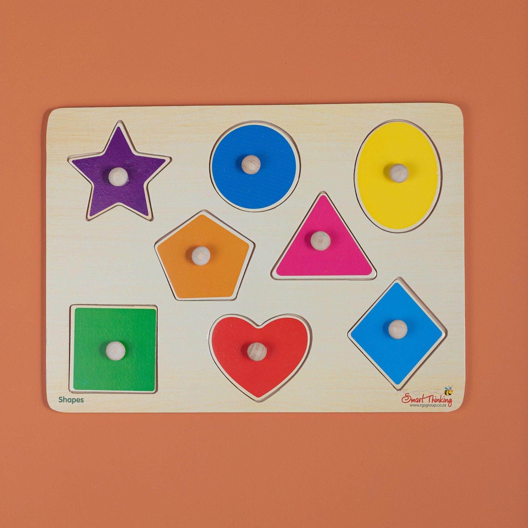 Wooden Tray Puzzle - Shapes - tiny tree toys - Smart Thinking
