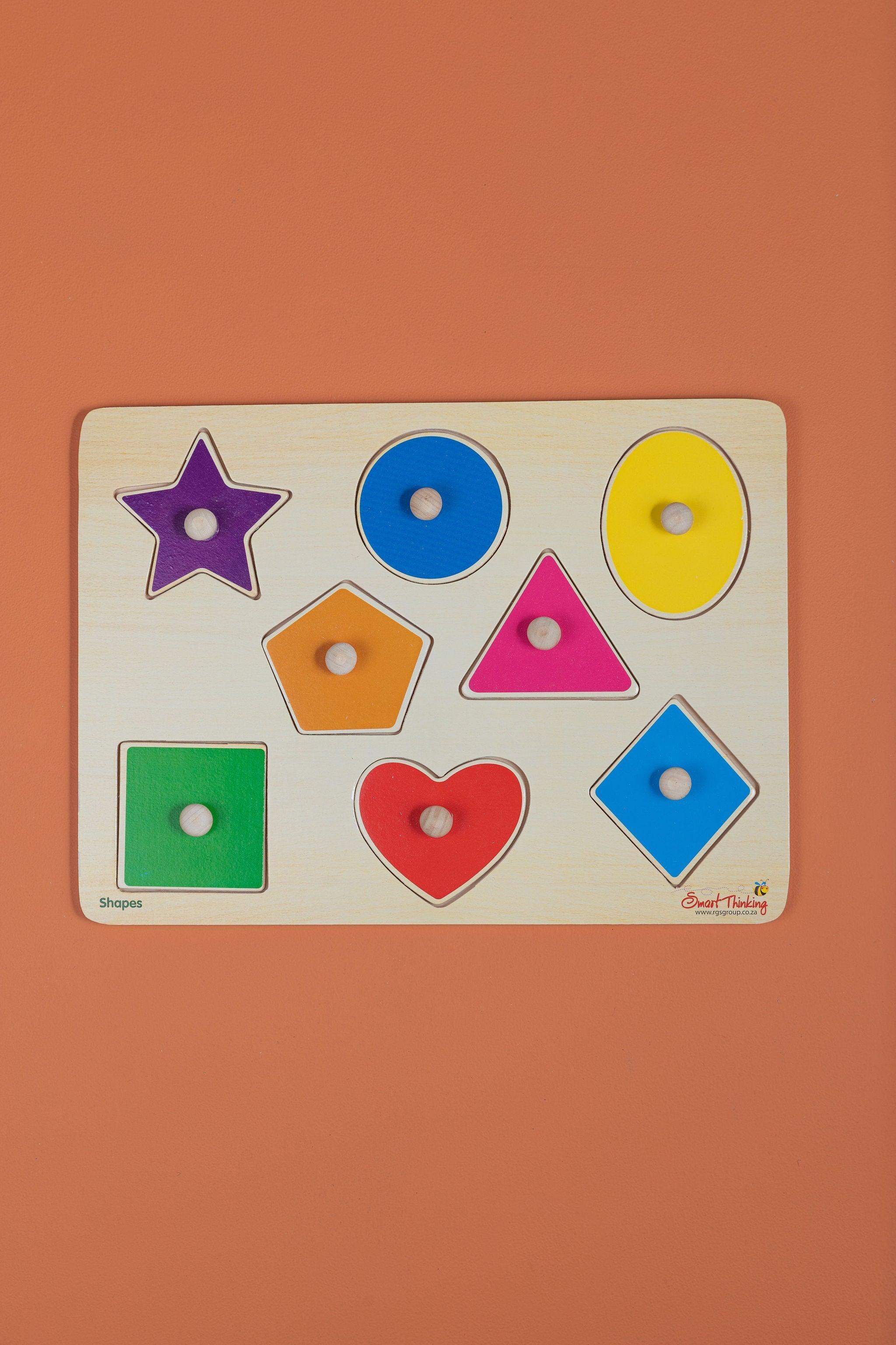 Wooden Tray Puzzle - Shapes - tiny tree toys - Smart Thinking