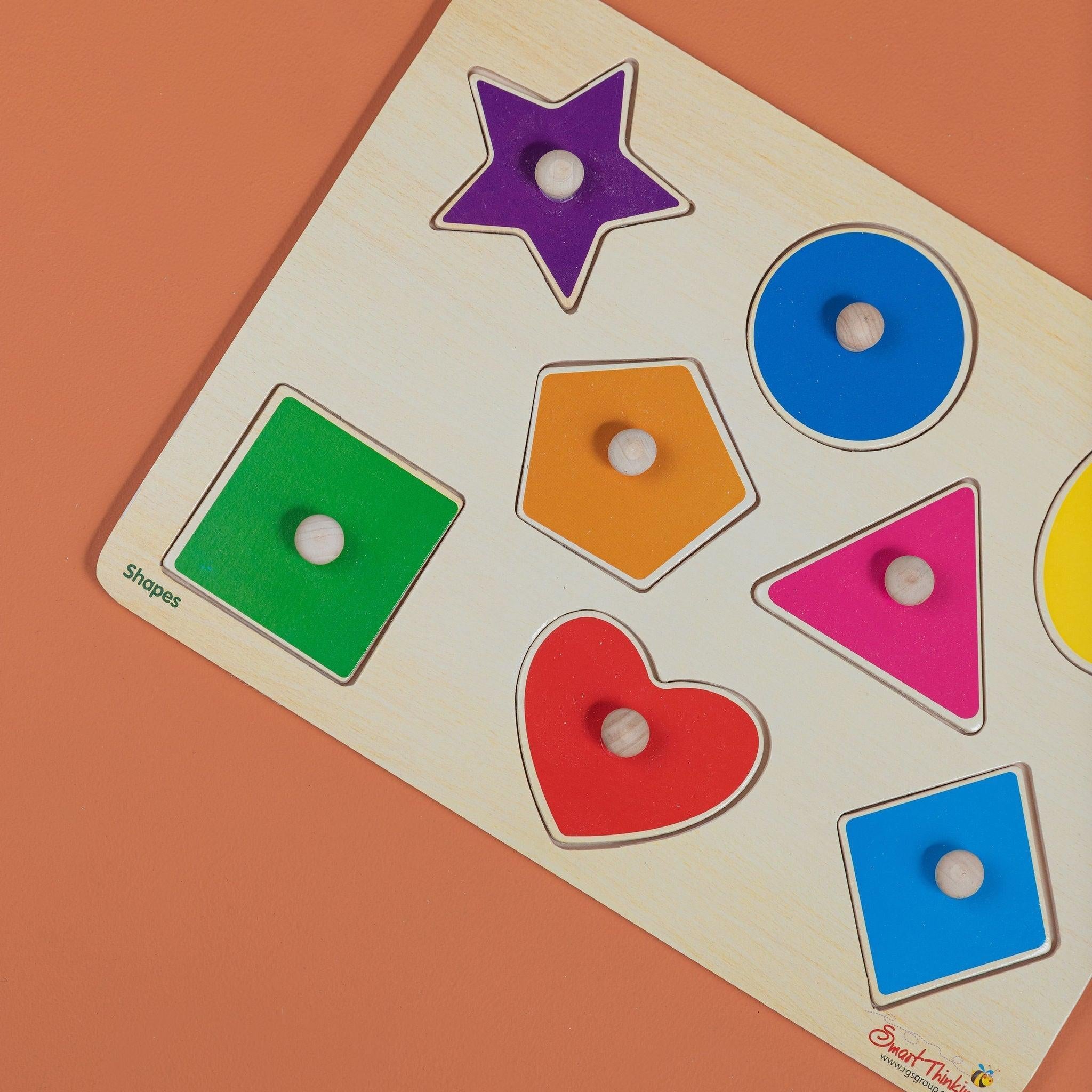 Wooden Tray Puzzle - Shapes - tiny tree toys - Smart Thinking