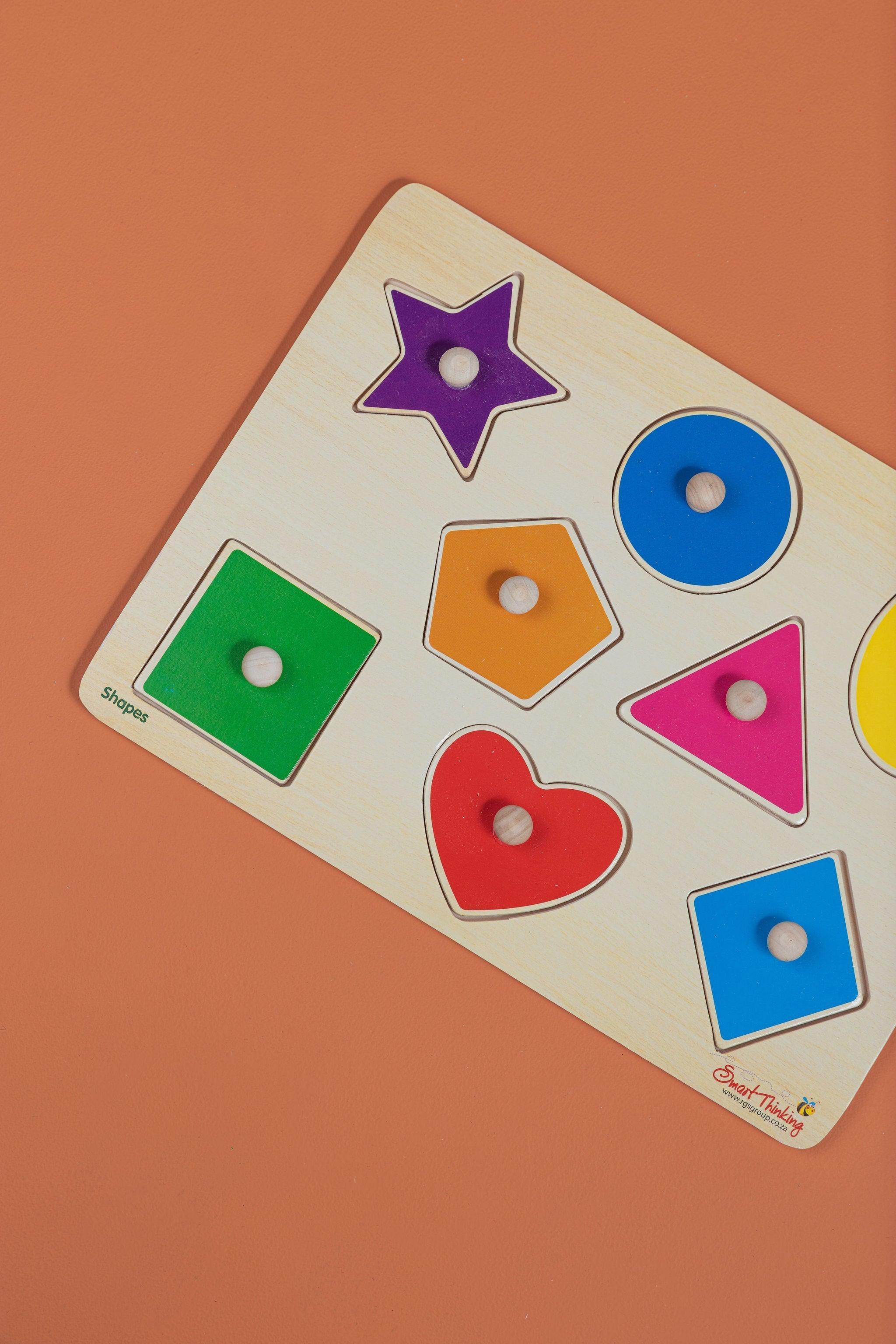 Wooden Tray Puzzle - Shapes - tiny tree toys - Smart Thinking