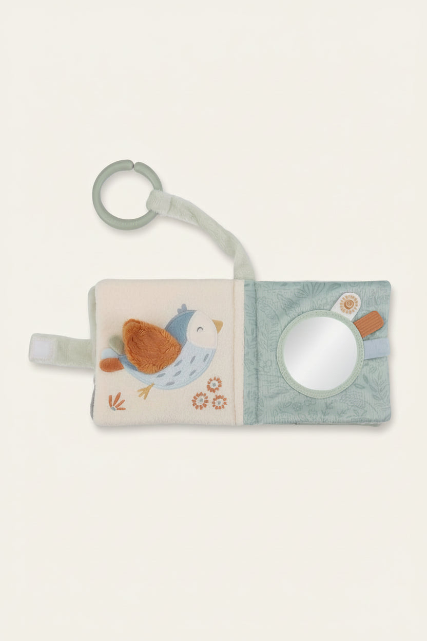 Baby toy with bird design on a white background