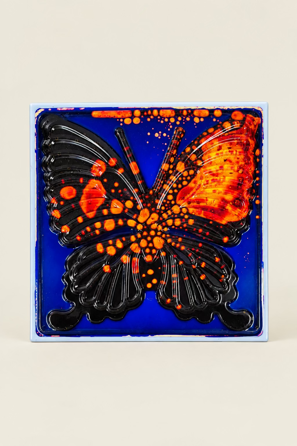 liquid tiles movement when stepping on the tile purple red colour butterfly design 