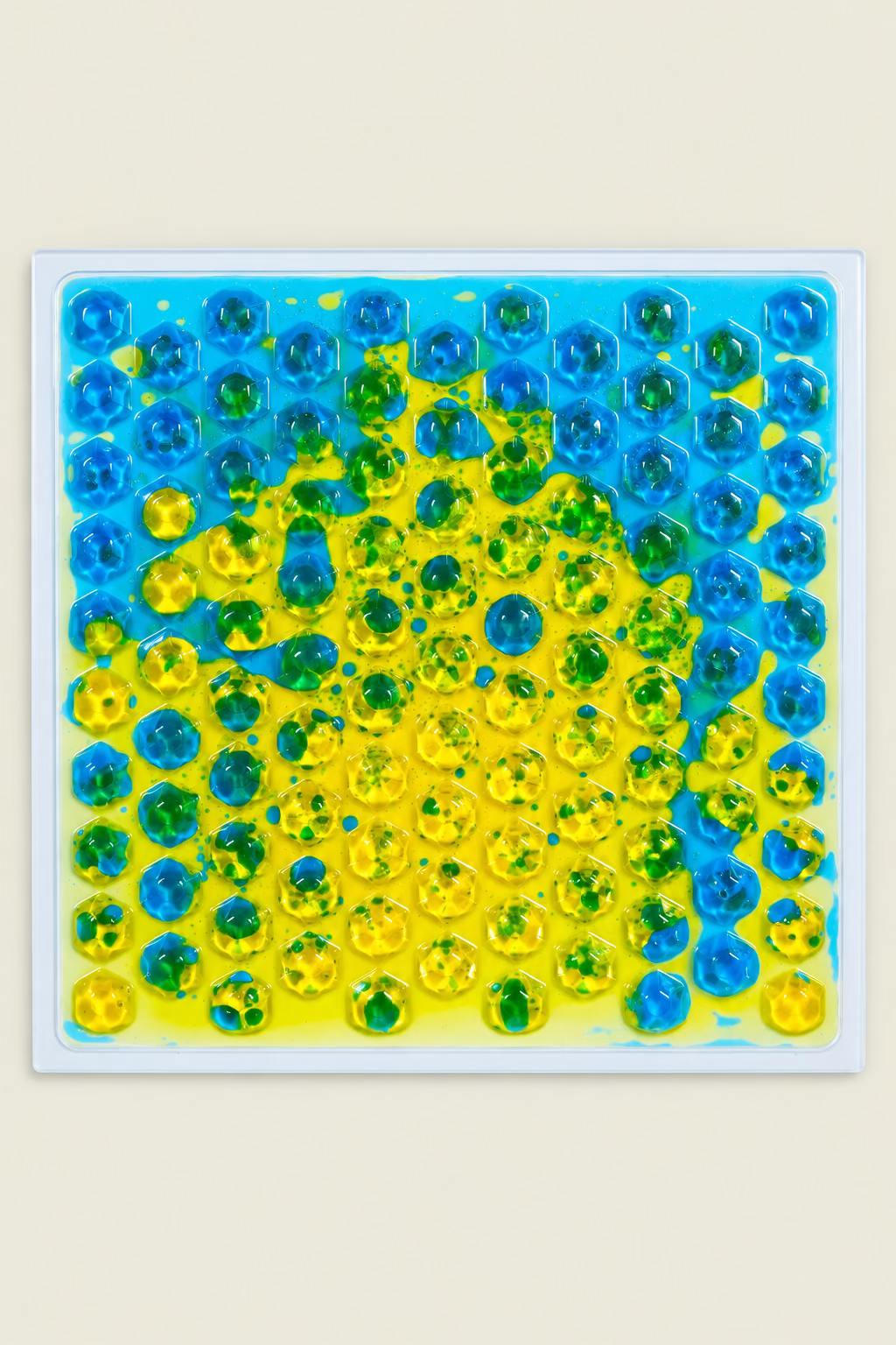 liquid tiles textured 30x 30 cm blue and yellow