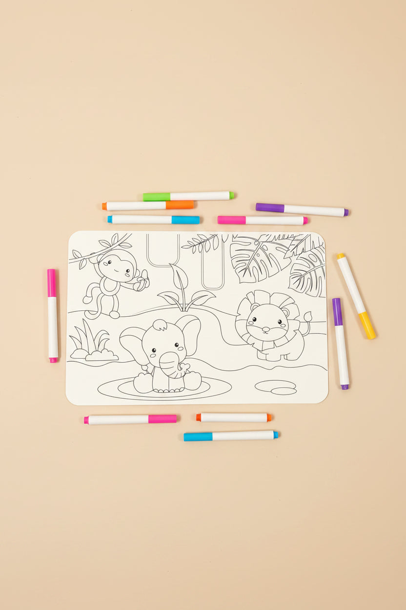 Animal colouring mat