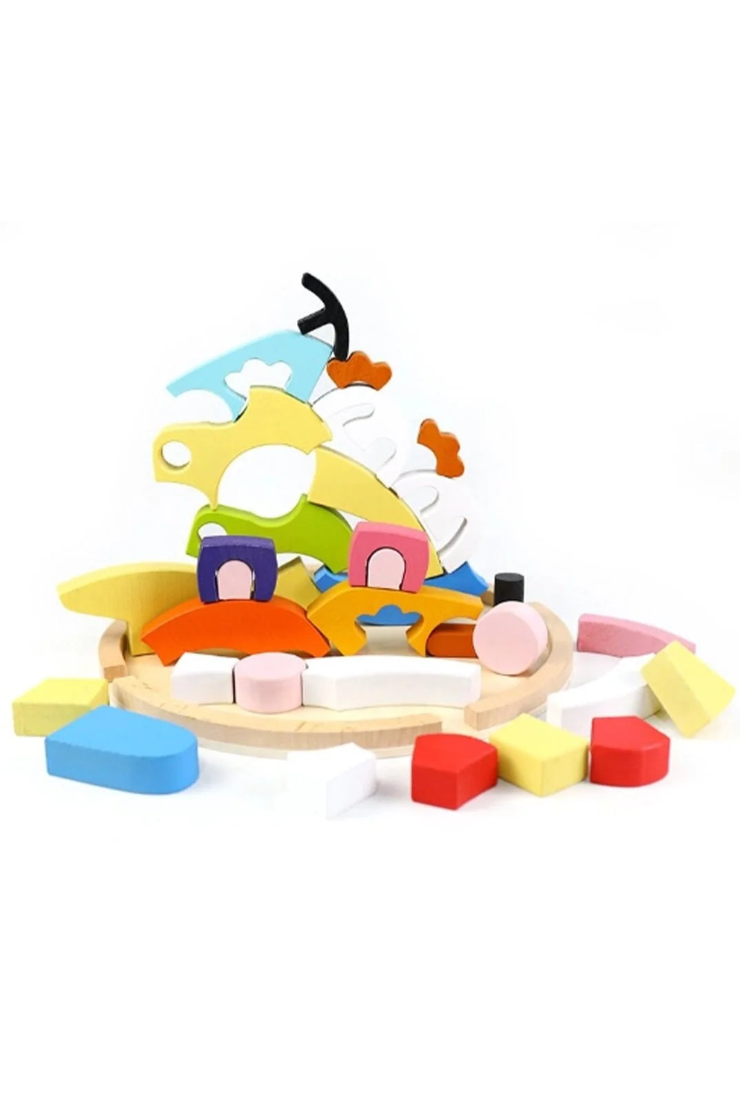 Wooden bear building blocks for toddlers stacking and balancing