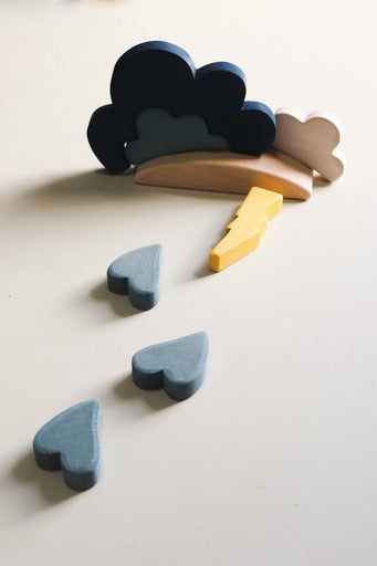 Montessori inspired wooden weather blocks for open-ended play