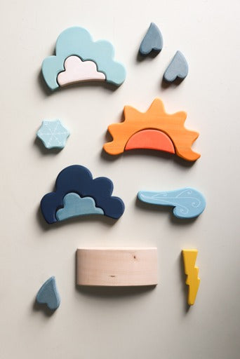 Wooden weather toy set for early learning