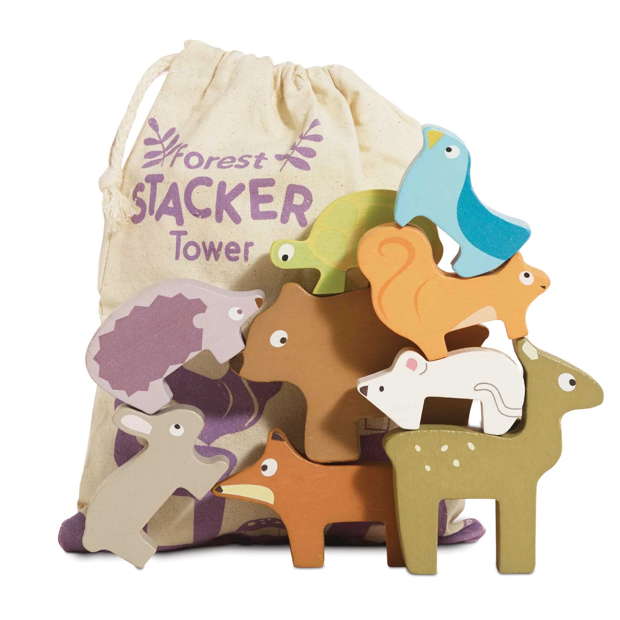 Fine motor skills toy with wooden animal figures