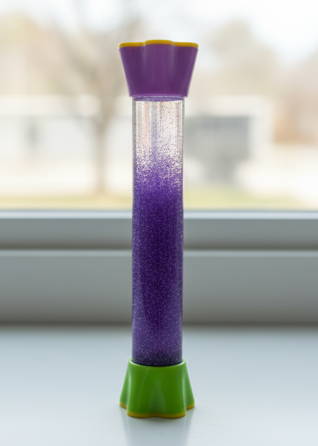 Sensory liquid tube with glitter liquid timer