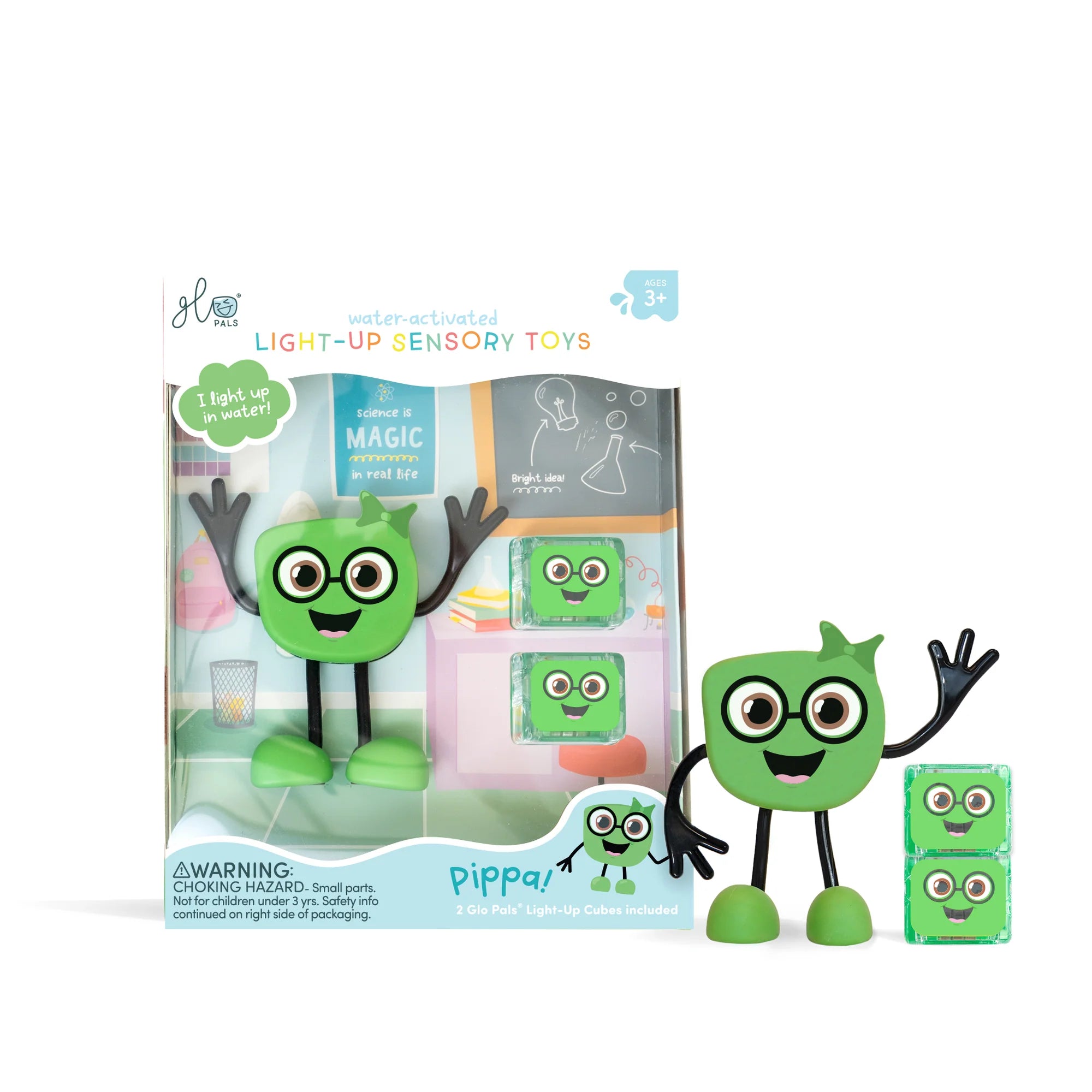 Green glowing bath toy for kids