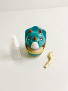 Kids bubble blowing whistle toy close up