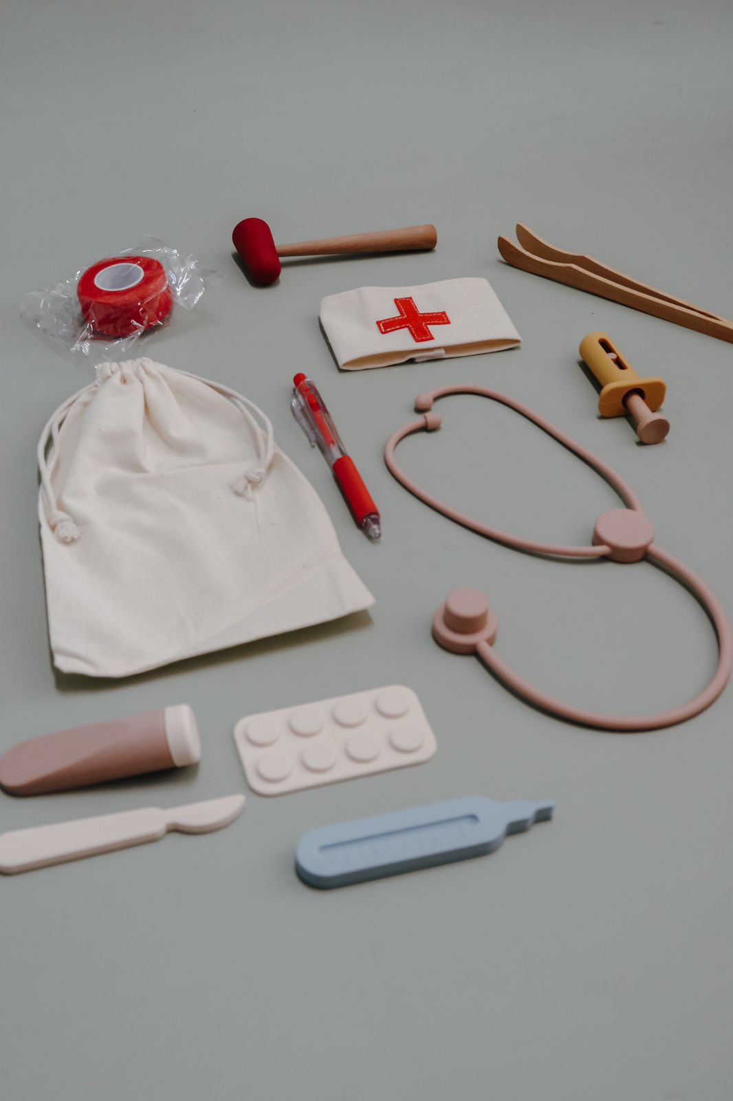Kids silicone doctor set with medical accessories