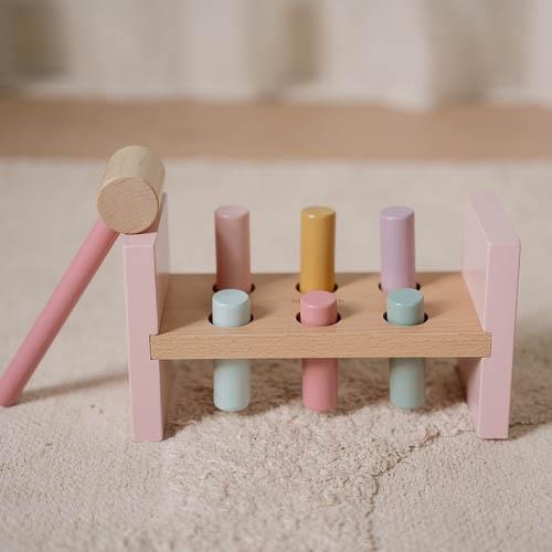 Kids wooden pounding bench activity toy by Little Dutch