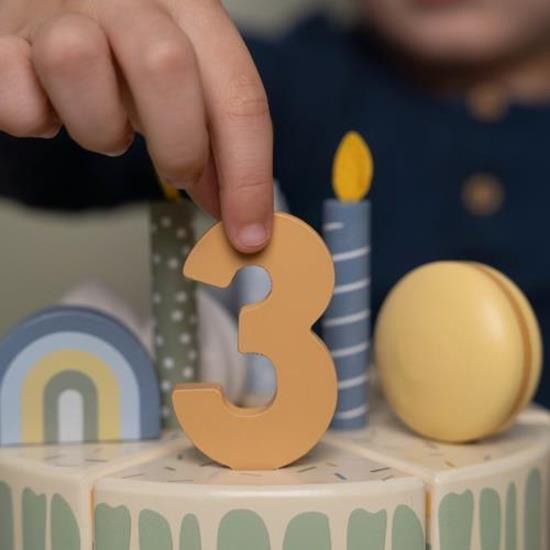 Little Dutch blue wooden birthday cake toy
