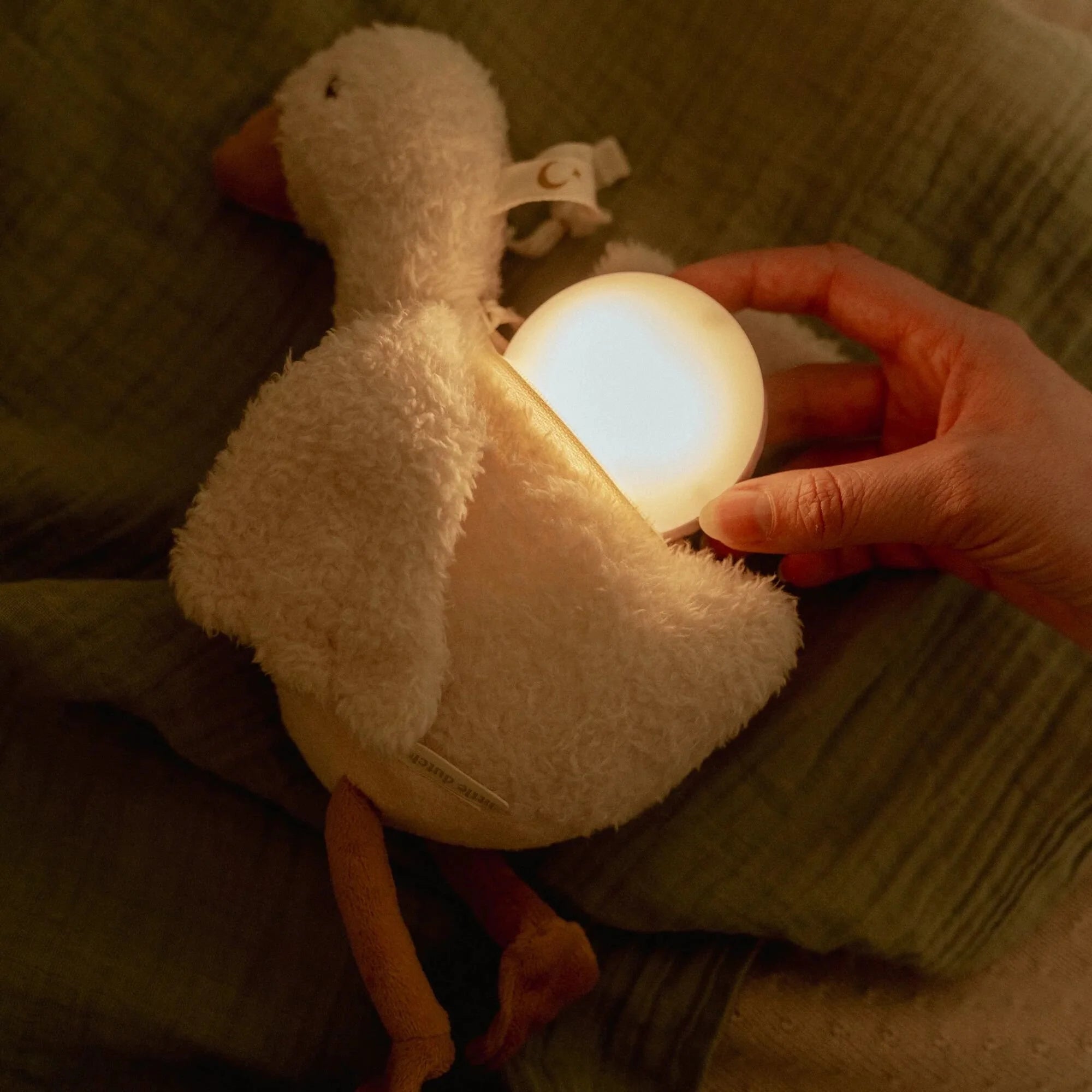 Soft goose comfort toy with sound module