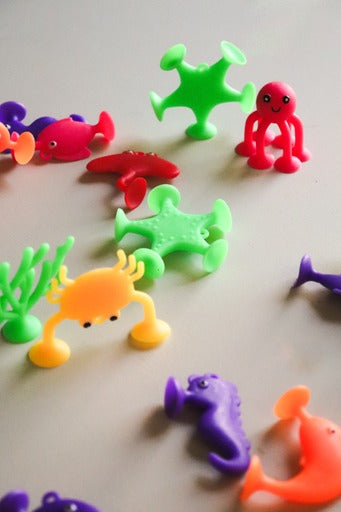 Silicone suckers sensory toy for open ended play