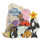 Montessori-inspired wooden animal stacking toy