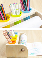 Creative play paper roll holder for crayons and painting