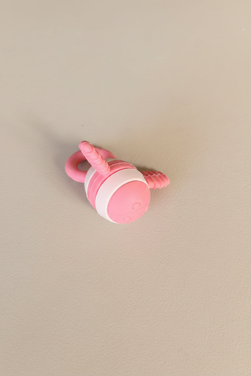 Pink Bee Silicone Teether