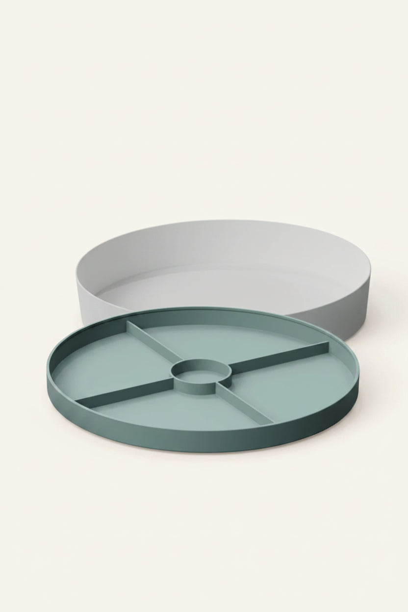 Sage sensory tray with divider lid 