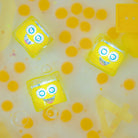 Sensory bath cubes with yellow glow