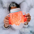 Sensory play jar with glowing lights