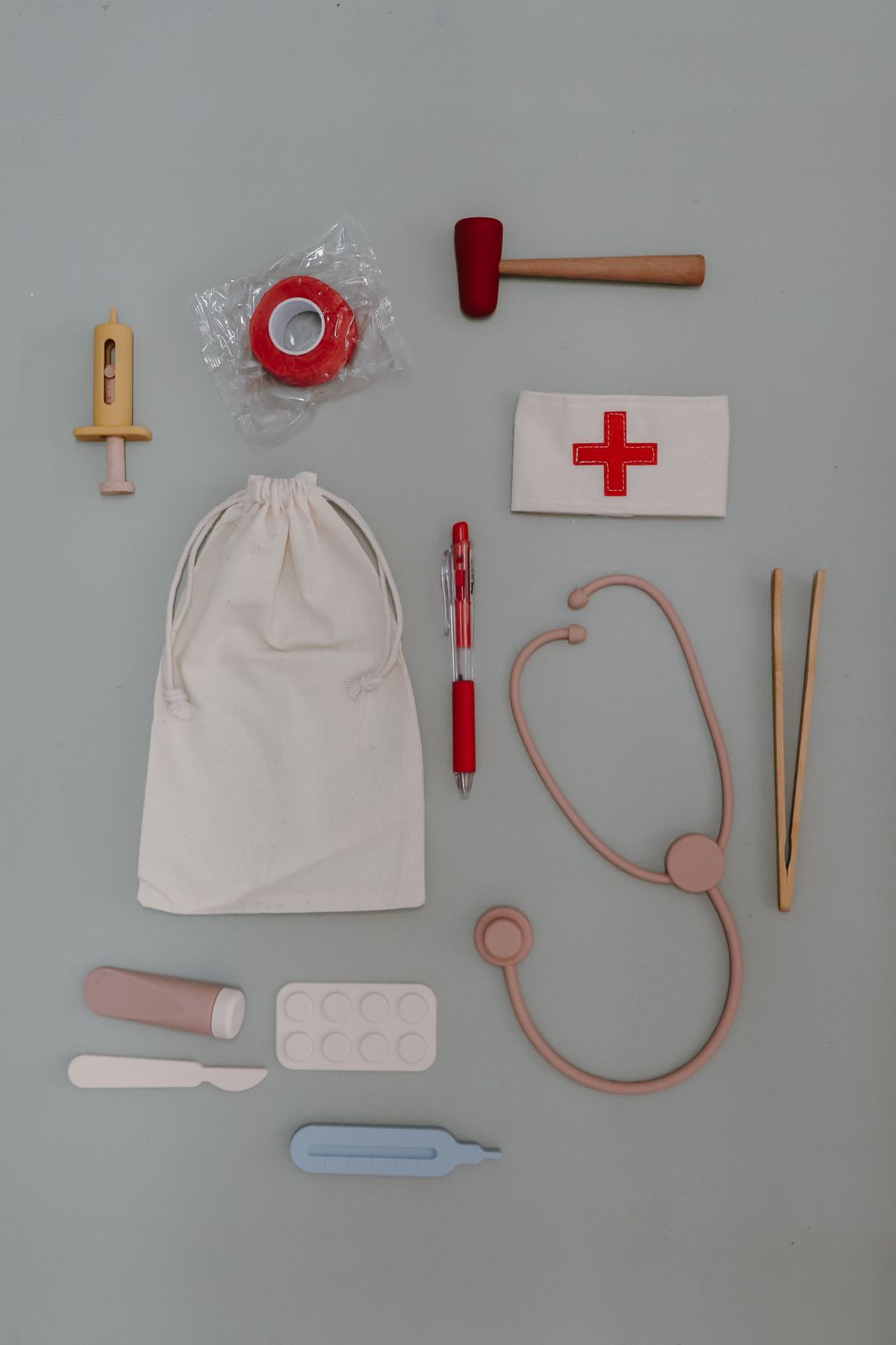 Silicone doctor set pretend play toy for kids