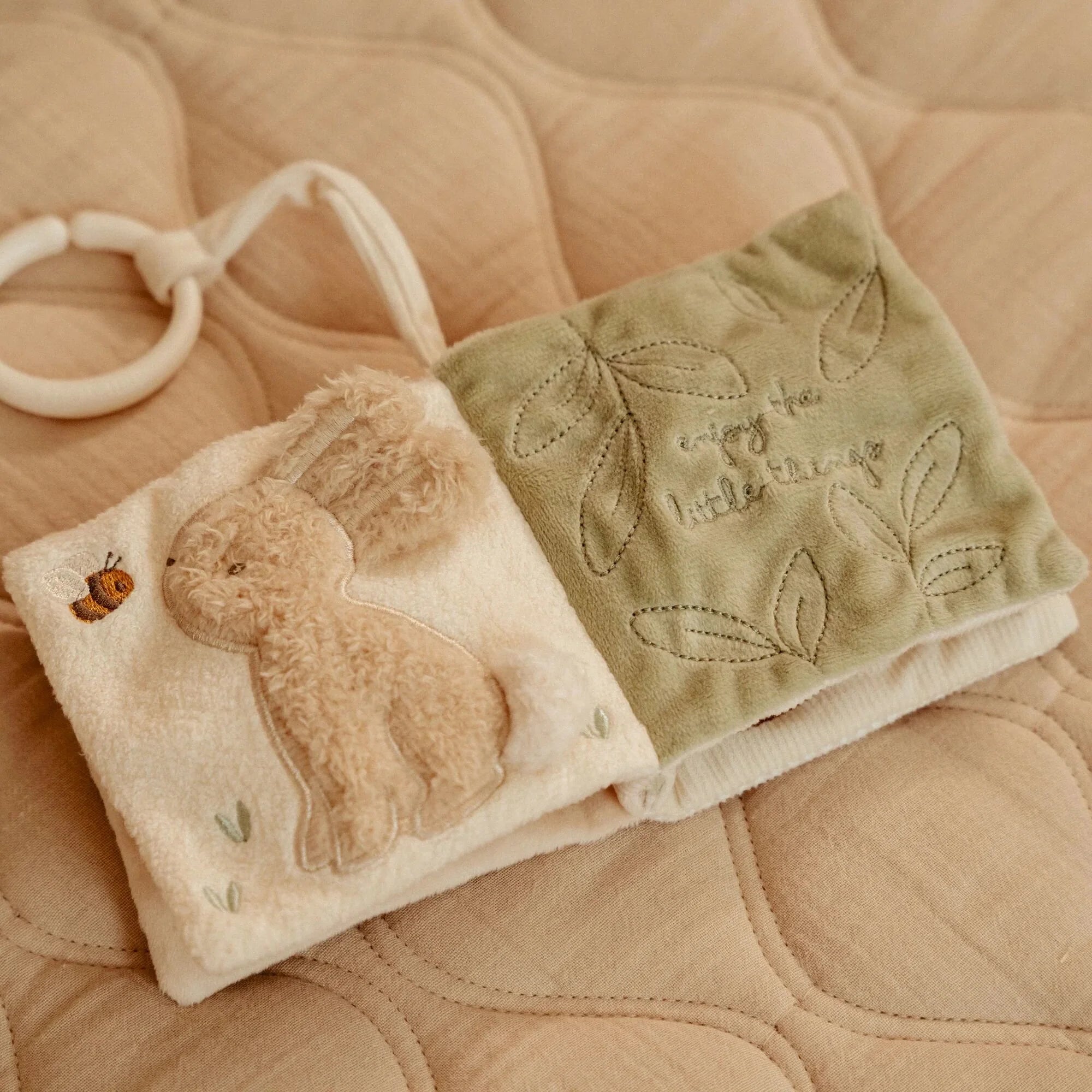 Sensory booklet with crinkle pages and illustrations