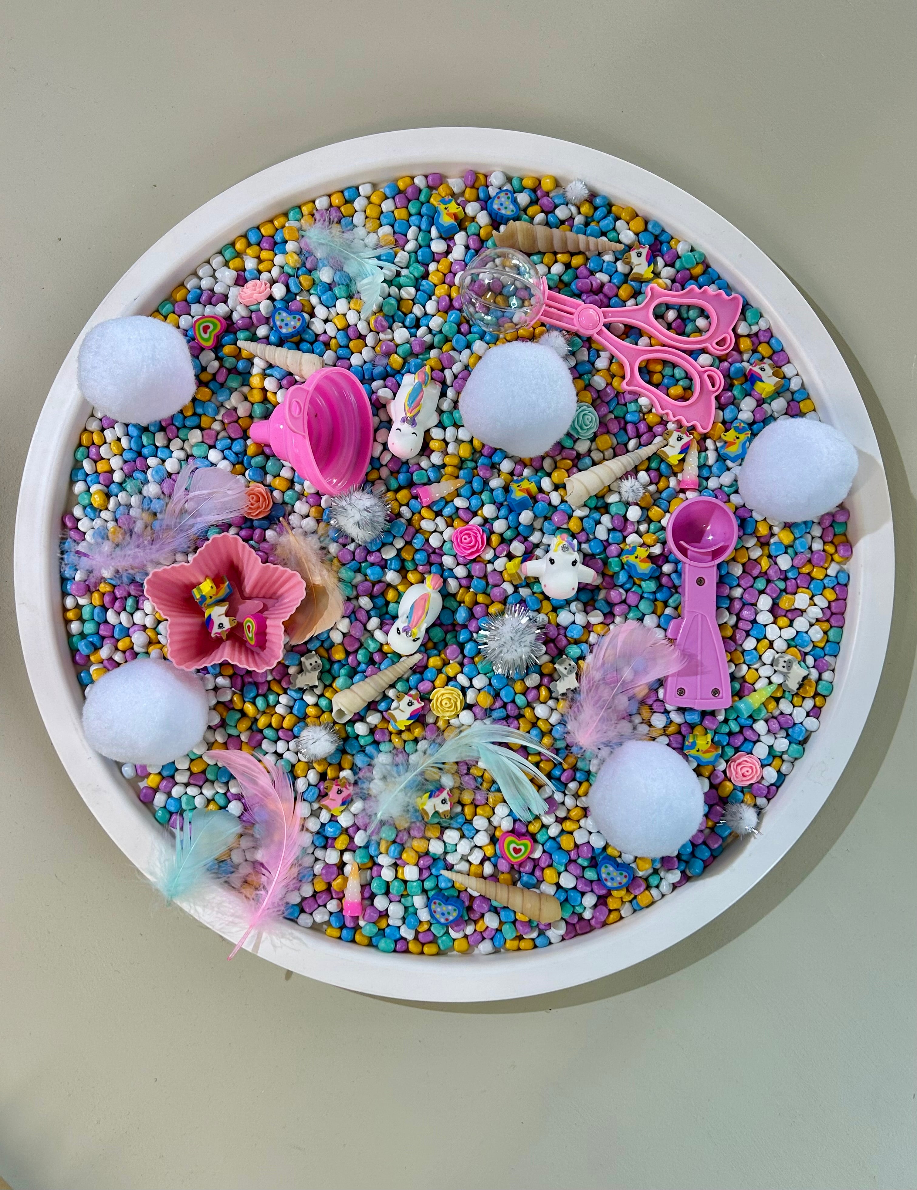 Pour and Play Sensory Set — OT-designed themed sensory play for children 3 years and older. Unicorns
