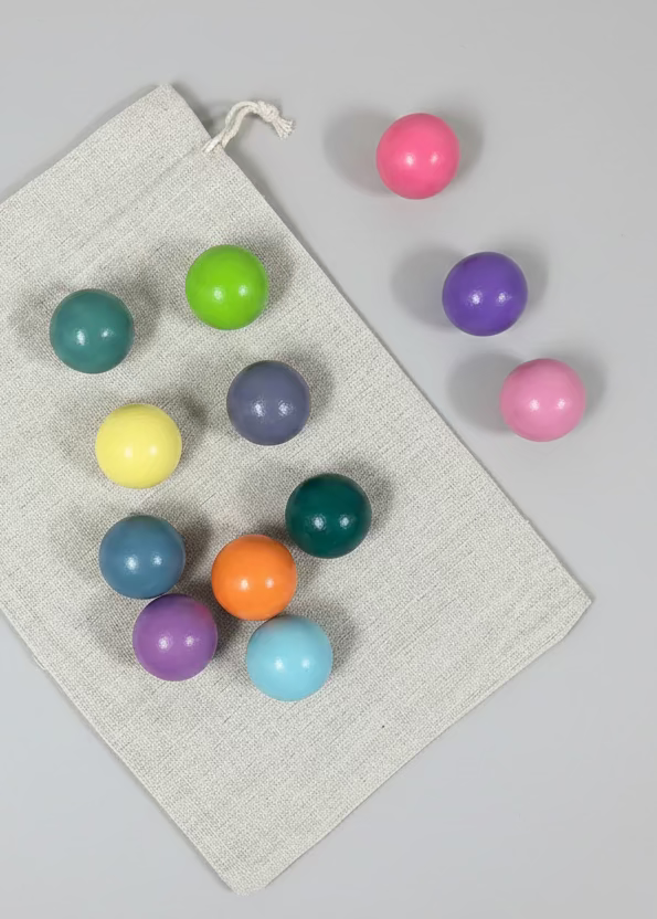 Wooden Balls in Bag