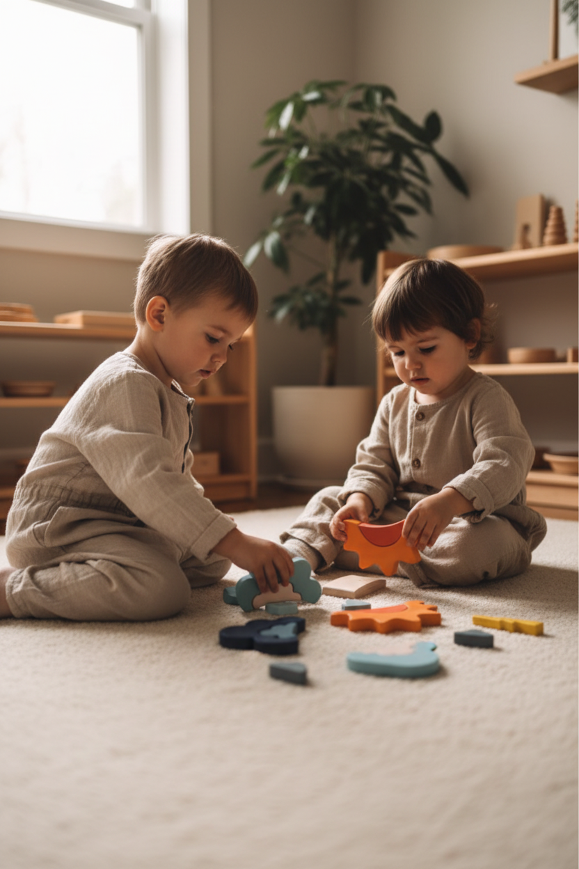 Montessori style wooden weather blocks