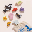 Wooden animal stacking blocks for toddler play