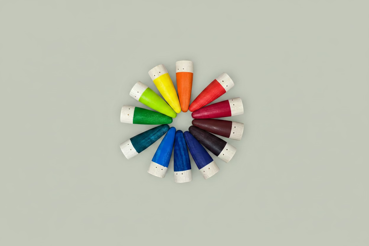 Wooden cone dolls 