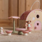 Wooden fairy house dollhouse with accessories