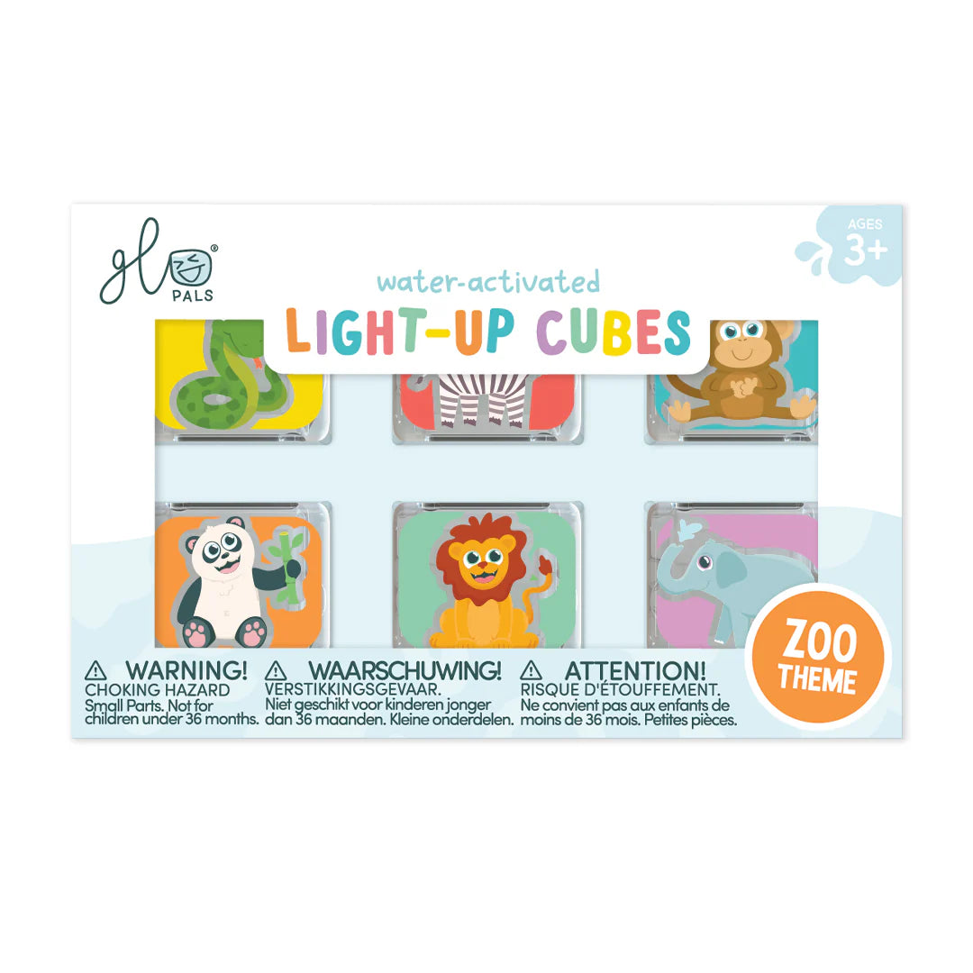 Zoo animal glowing bath cubes set