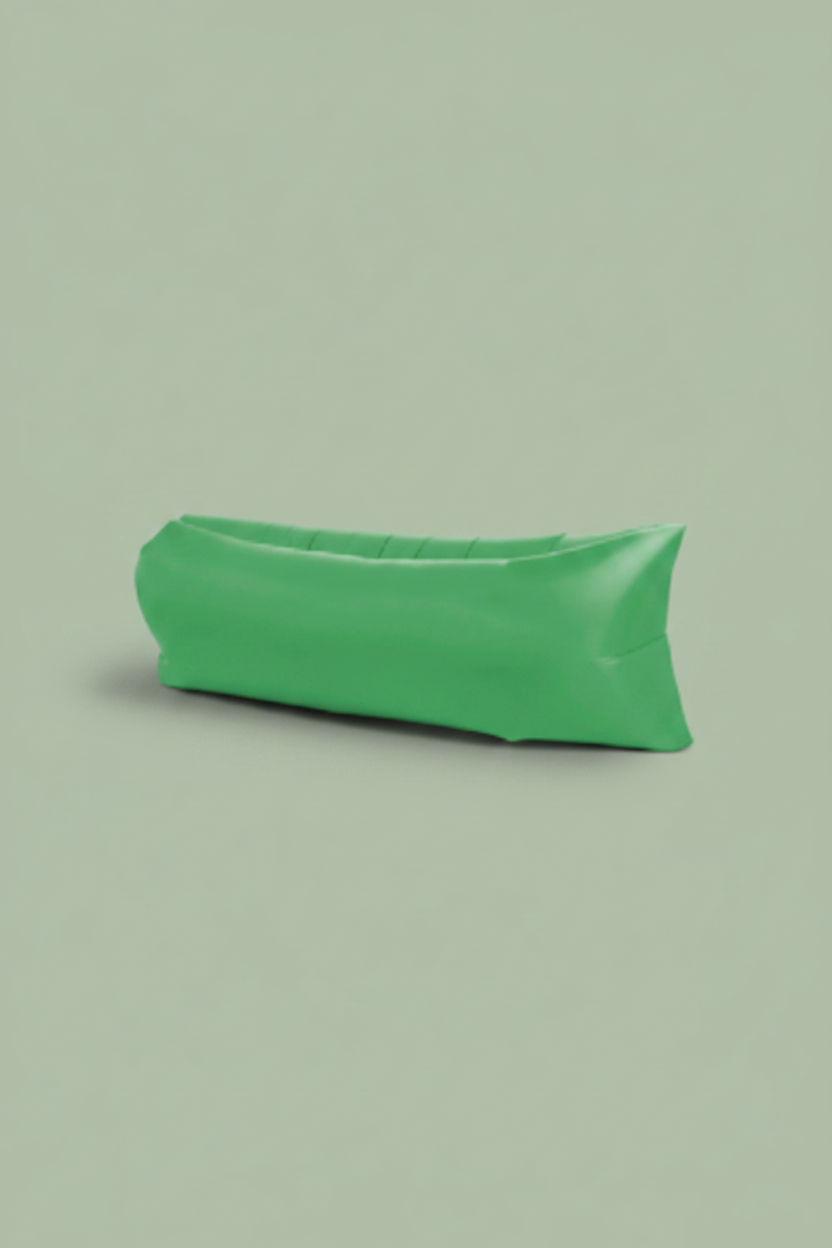 Green inflatable pillow air bed sensory feedback
