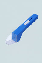 Blue handheld bug catcher shown against a plain white background, front-facing view
