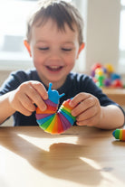 Colorful caterpillar toy child playing \