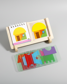 Copy the card by stacking the perspex tiles ontop of each other
