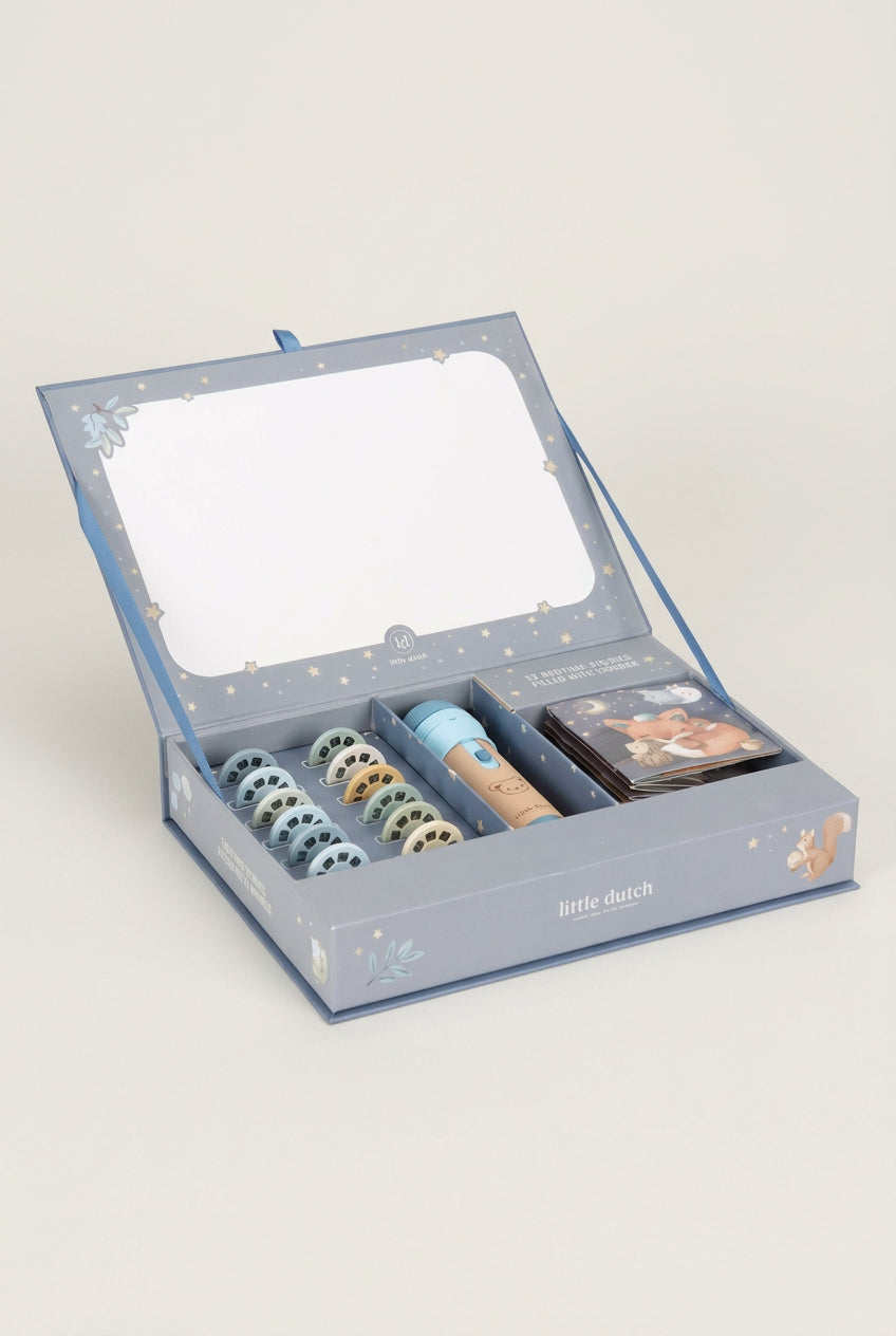 Children's projector set in a 'Little Dutch' box on a white background