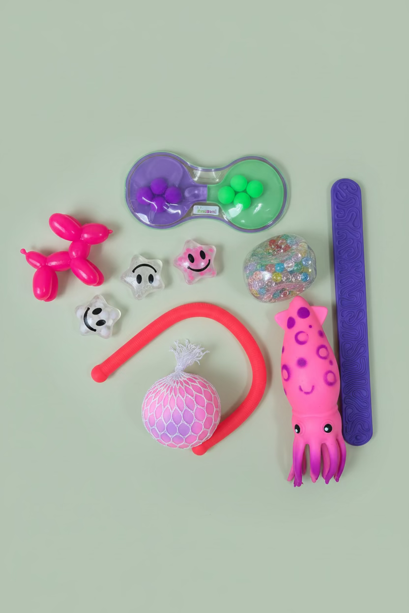 set of different sensory squishes in a pack 
