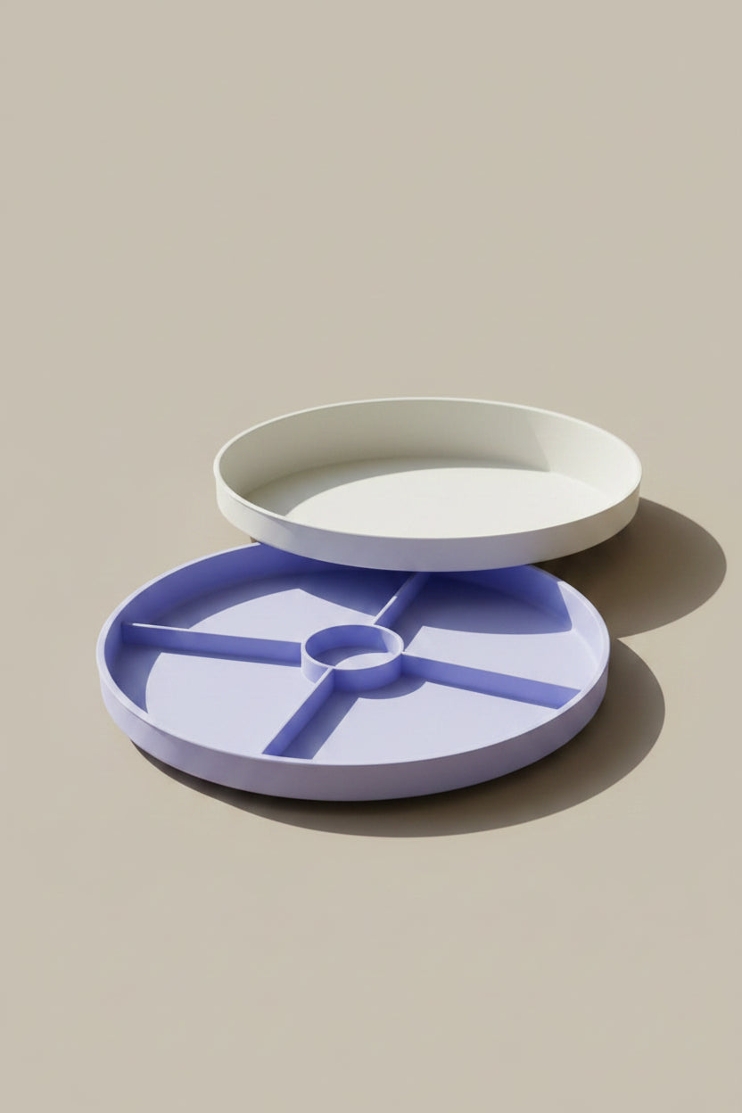 lilac sensory tray with lid