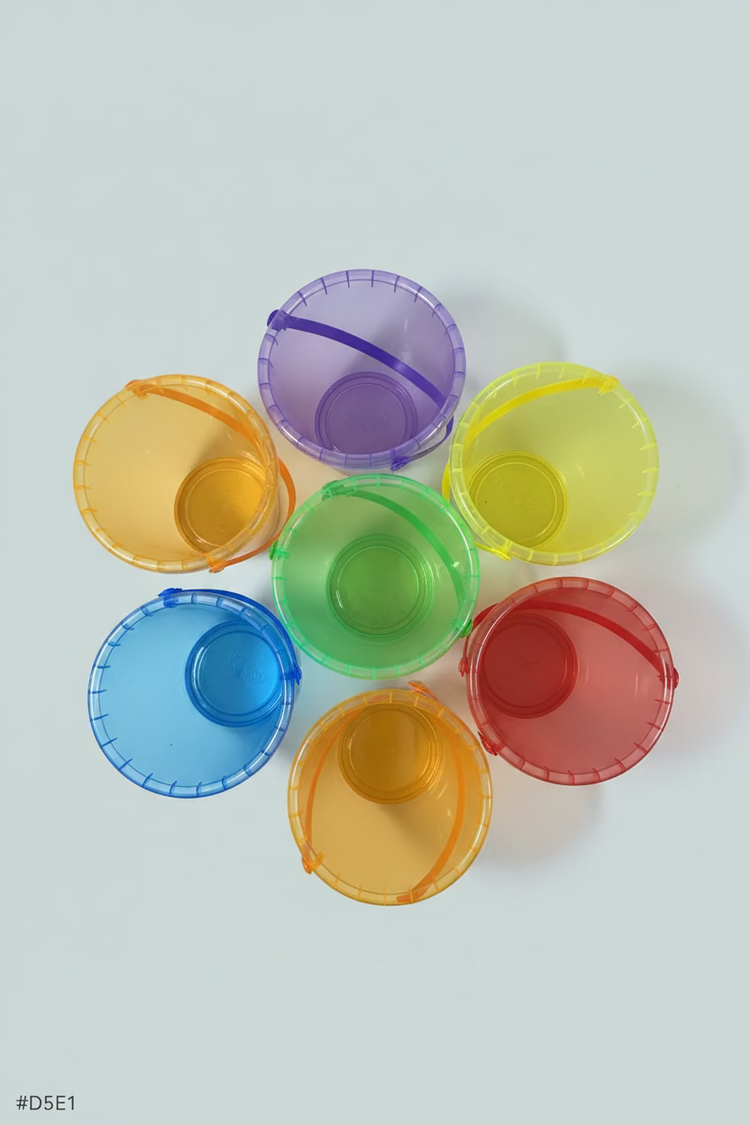 6 x 2L Colorful translucent plastic  buckets 