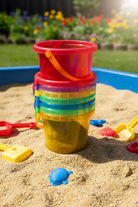 translucent buckets for the sand put