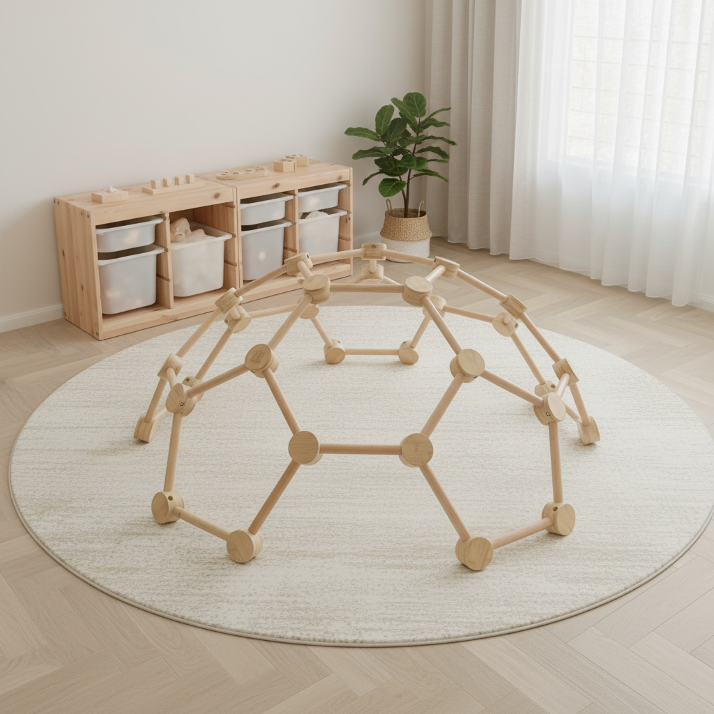 wooden climbing dome