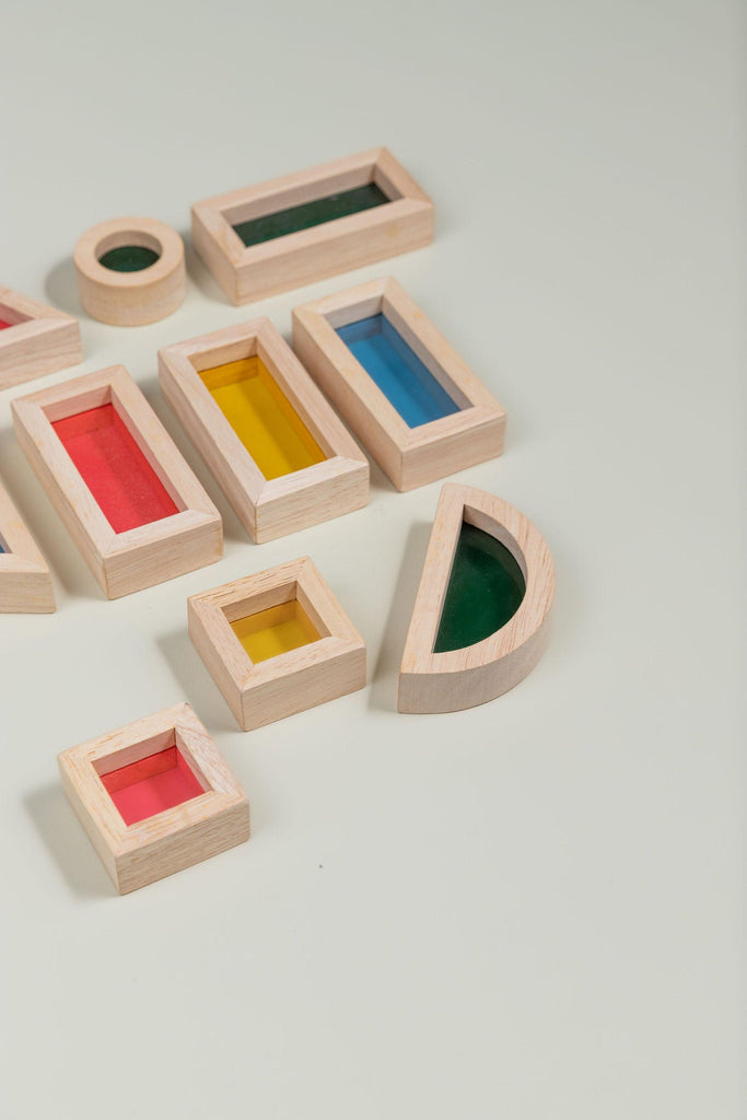 24 Pc Wooden Rainbow Blocks - tiny tree toys - Kidpik