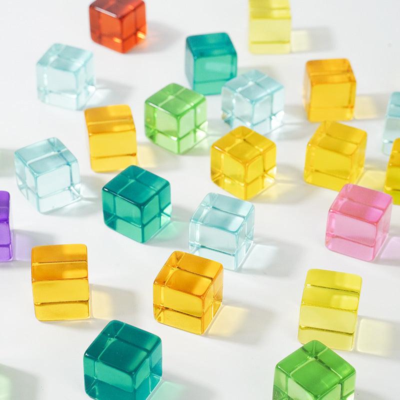 Wooden Lucite block houses - tiny tree toys